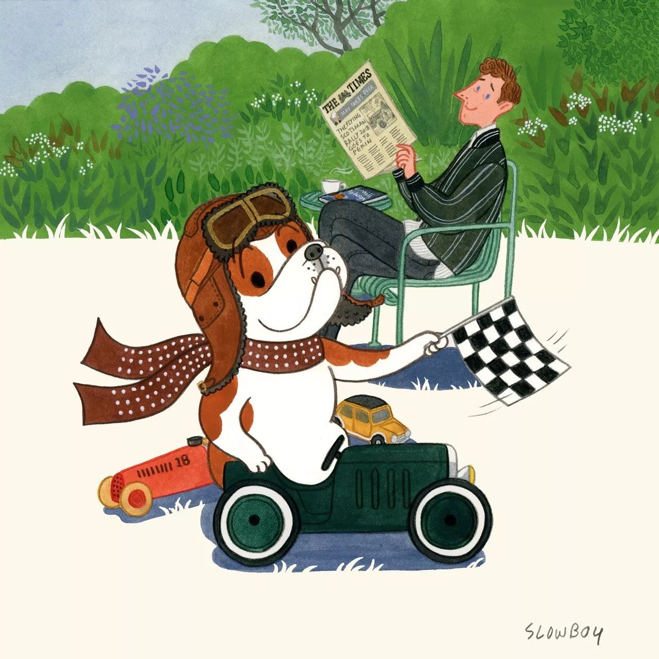 谈资|那个专门画绅士的Mr.Slowboy,这次帮dunhill画了一只狗