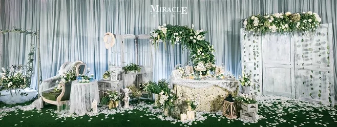 户外婚礼场景布置效果图,红色系婚礼户外布置场景