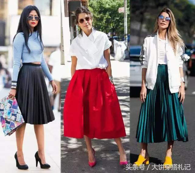 不同颜色百褶裙穿搭春天,不同身高百褶裙长度