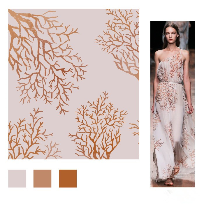 秀场系列服装配色效果图,彩色印花时尚秀图片高清