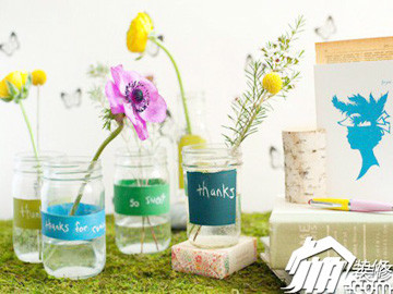 红酒瓶改造花瓶画,红酒瓶摆件