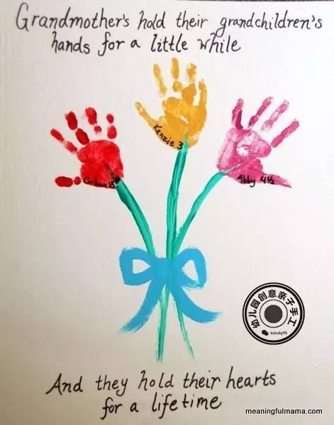 手工作品小花粘贴画幼儿园,手掌涂鸦创意画幼儿园