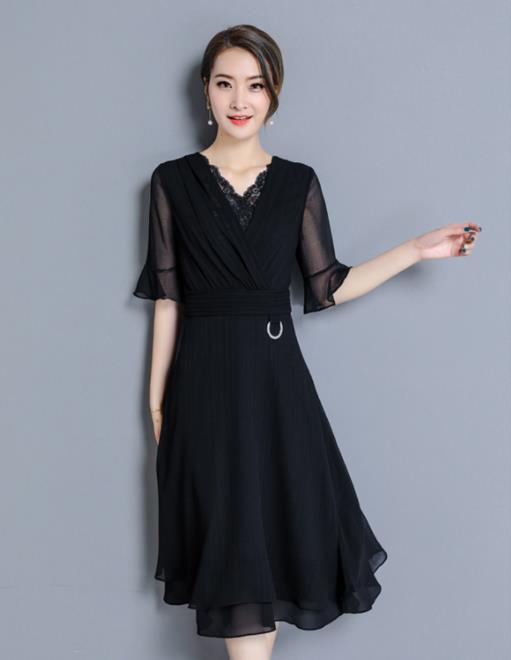 宽松连衣裙中长款女装减龄,每日搭配之道雪纺中长款连衣裙