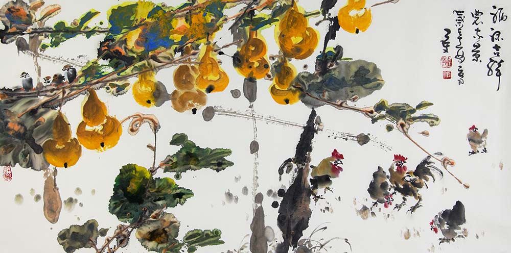 李长文书画,李长文花鸟画