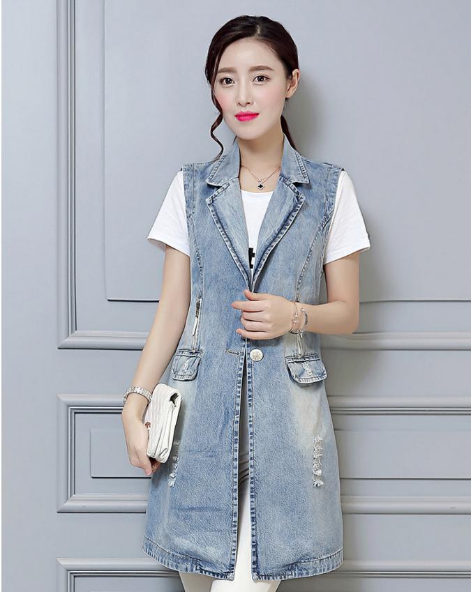 春季牛仔马甲,牛仔宽松时尚马甲