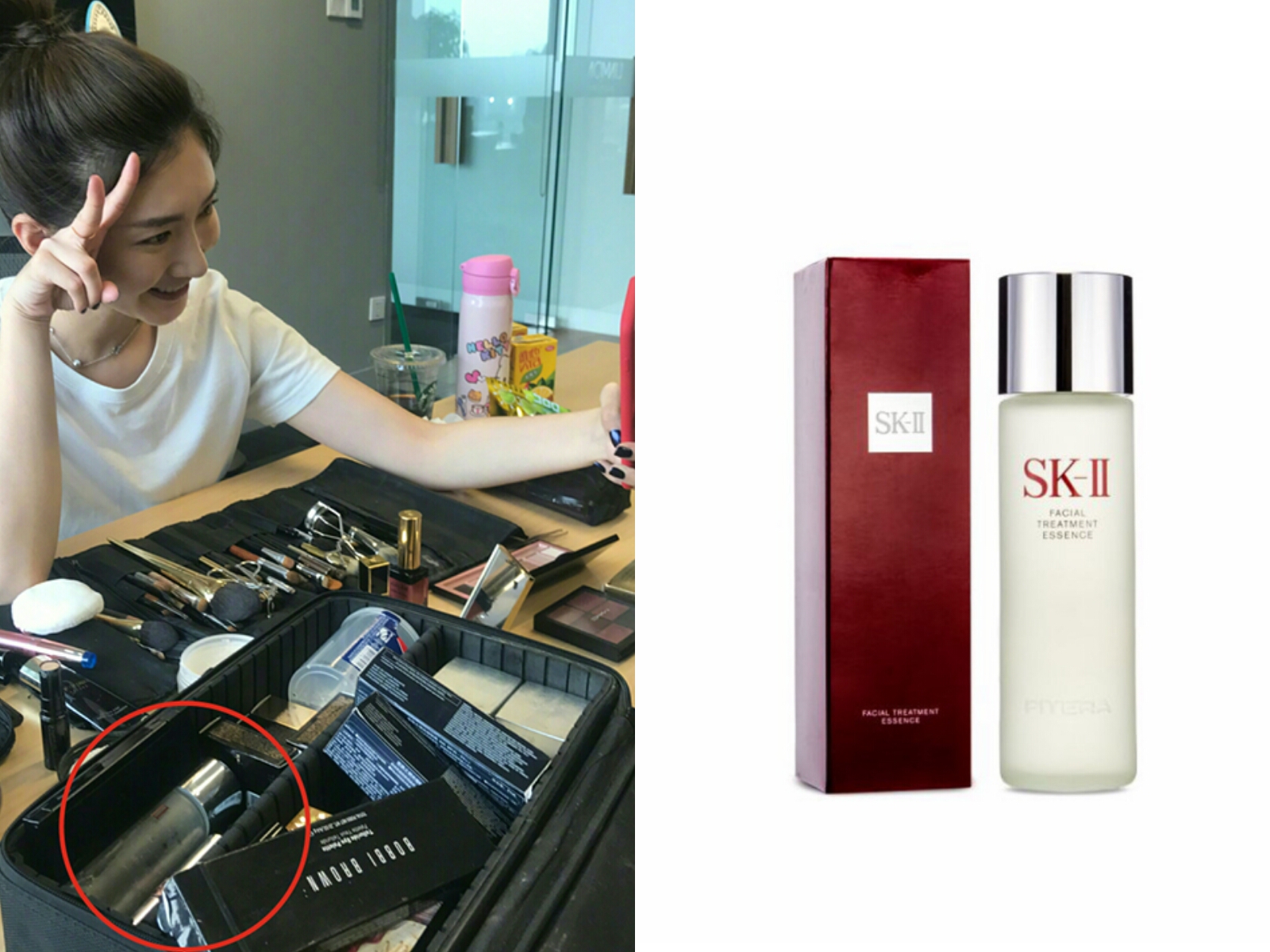 江疏影同款蓝色保温杯,江疏影机场保温杯喝水