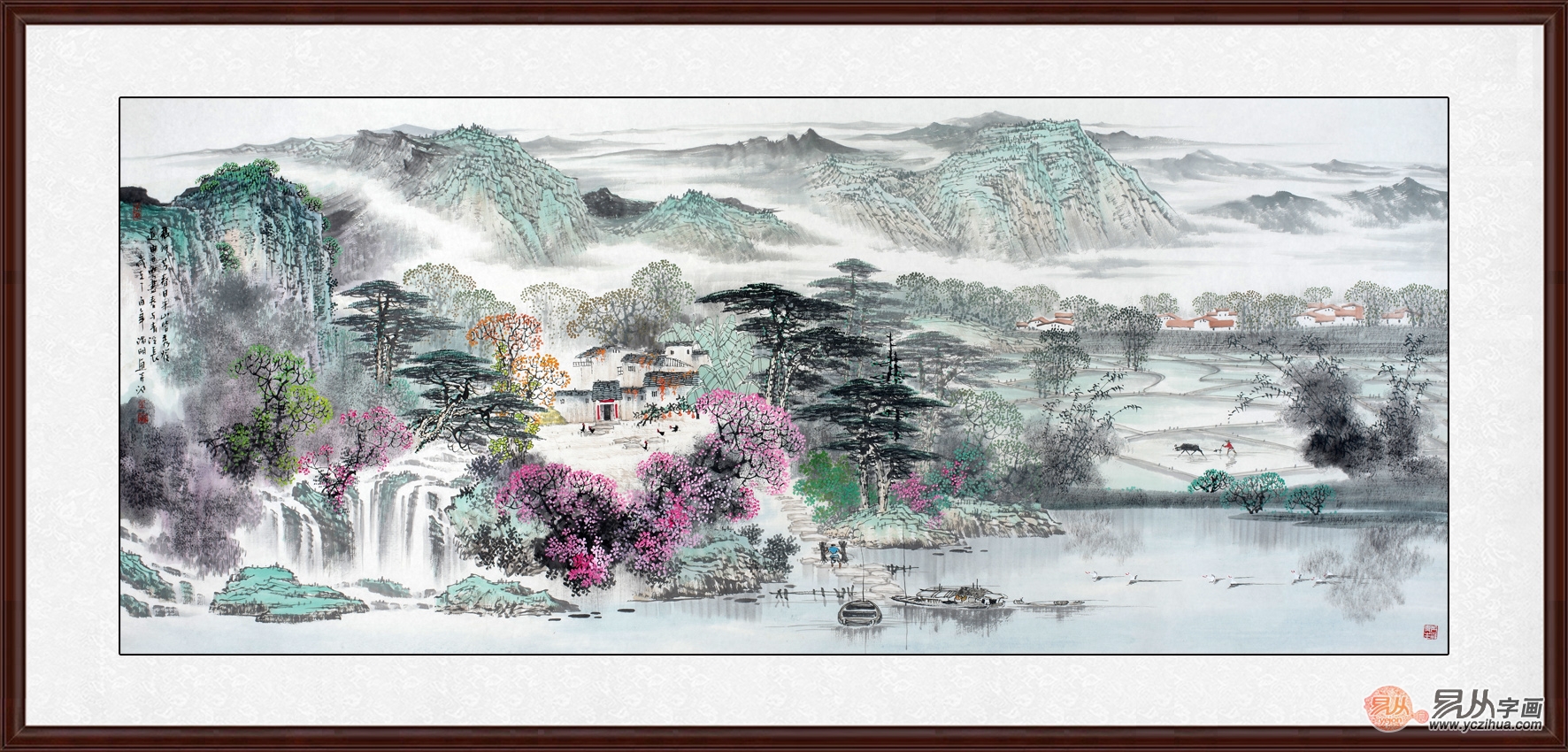 诸明山水画,诸明山水国画创作