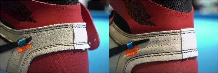 airjordan1倒钩真假,airjordan1真鞋假鞋质量对比