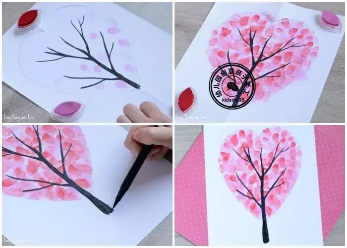 感恩节幼儿园孩子对父母的爱心图,感恩节毛线手工简单又漂亮