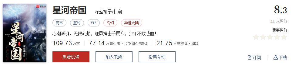 全精品系列网络小说推荐，起点8.3分高评价口碑神作，大神经典