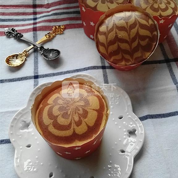 红曲蛋糕,可可纸杯拉花蛋糕