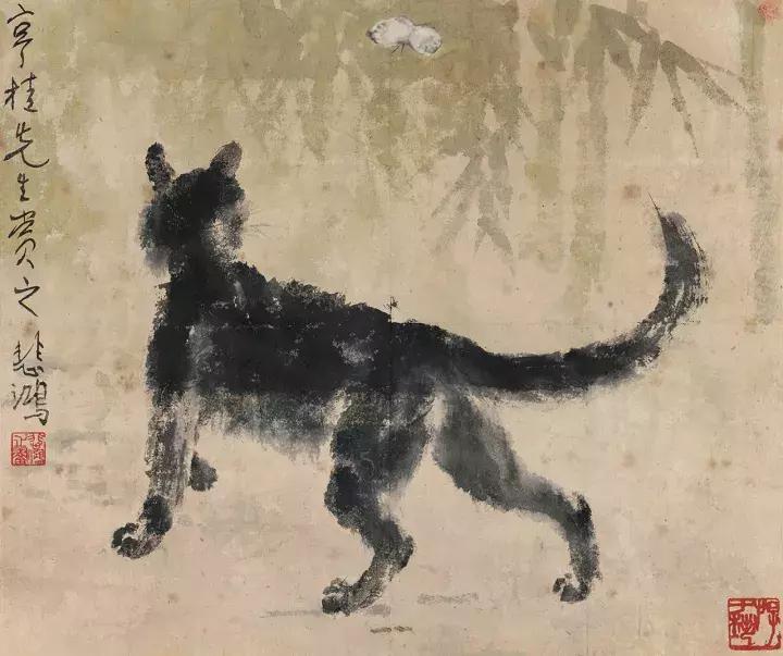 徐悲鸿画猫作品欣赏,徐悲鸿画马谁画鸡