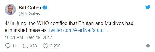 比尔盖茨在Twitter上分享2017年让他感动的几件事