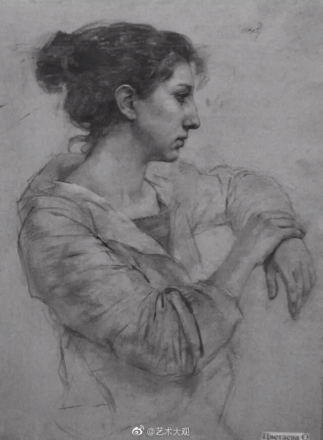 素描唯美肖像图,人物肖像素描高级教学