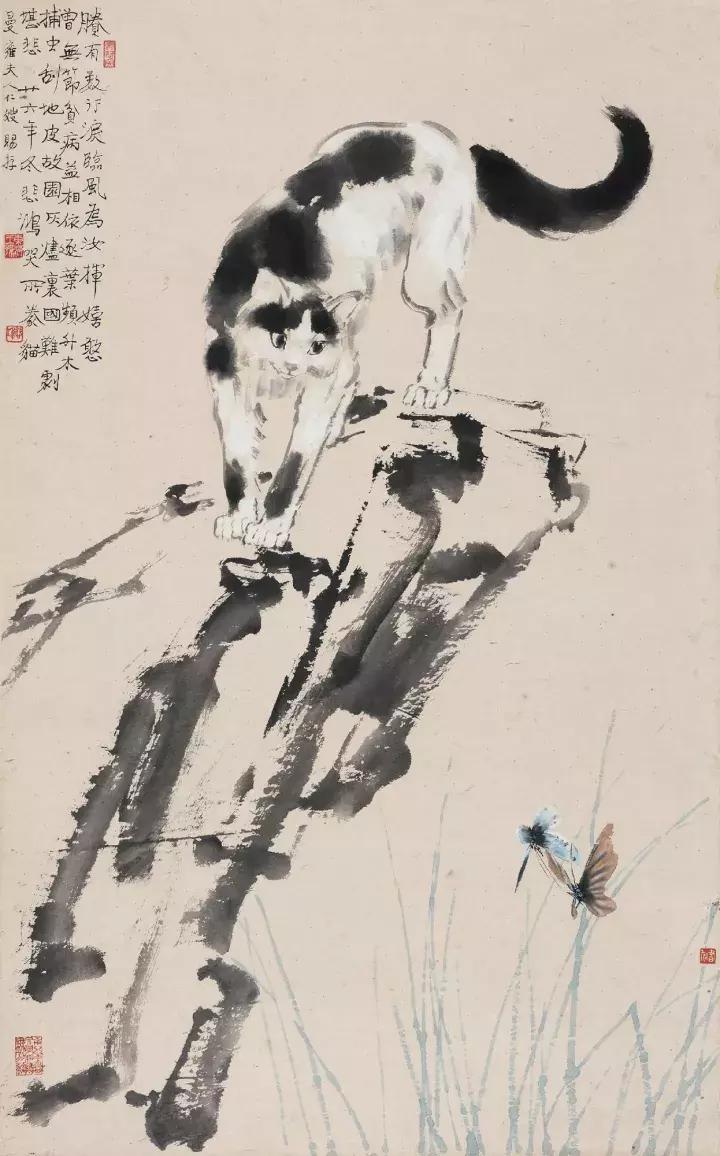 徐悲鸿画猫作品欣赏,徐悲鸿画马谁画鸡