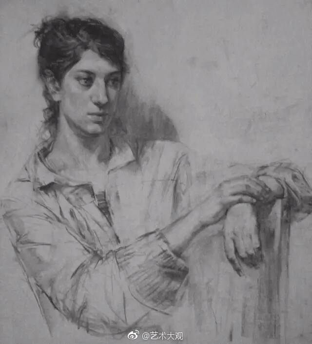 素描唯美肖像图,人物肖像素描高级教学