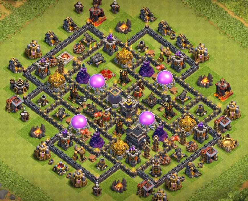 冲杯阵型和部落战阵型的不同,部落冲突夜世界9本3000杯阵型