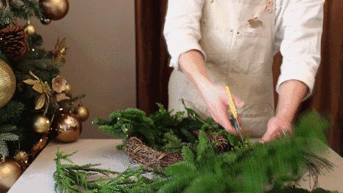 圣诞节花环搭配,圣诞花环教程