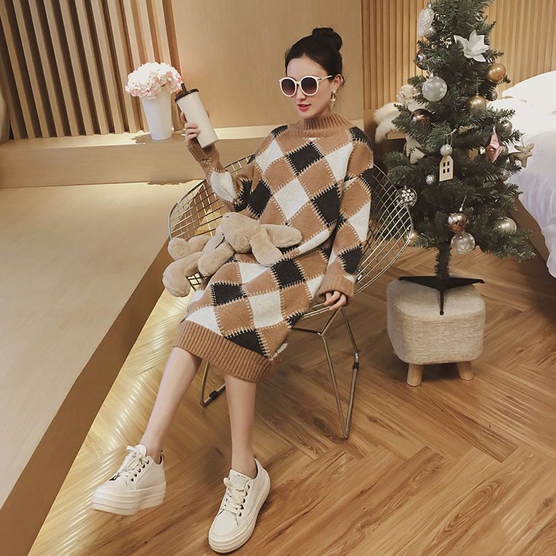 秋冬最流行又遮肉又百搭的裙款,大衣内搭连衣裙遮肉显瘦针织裙