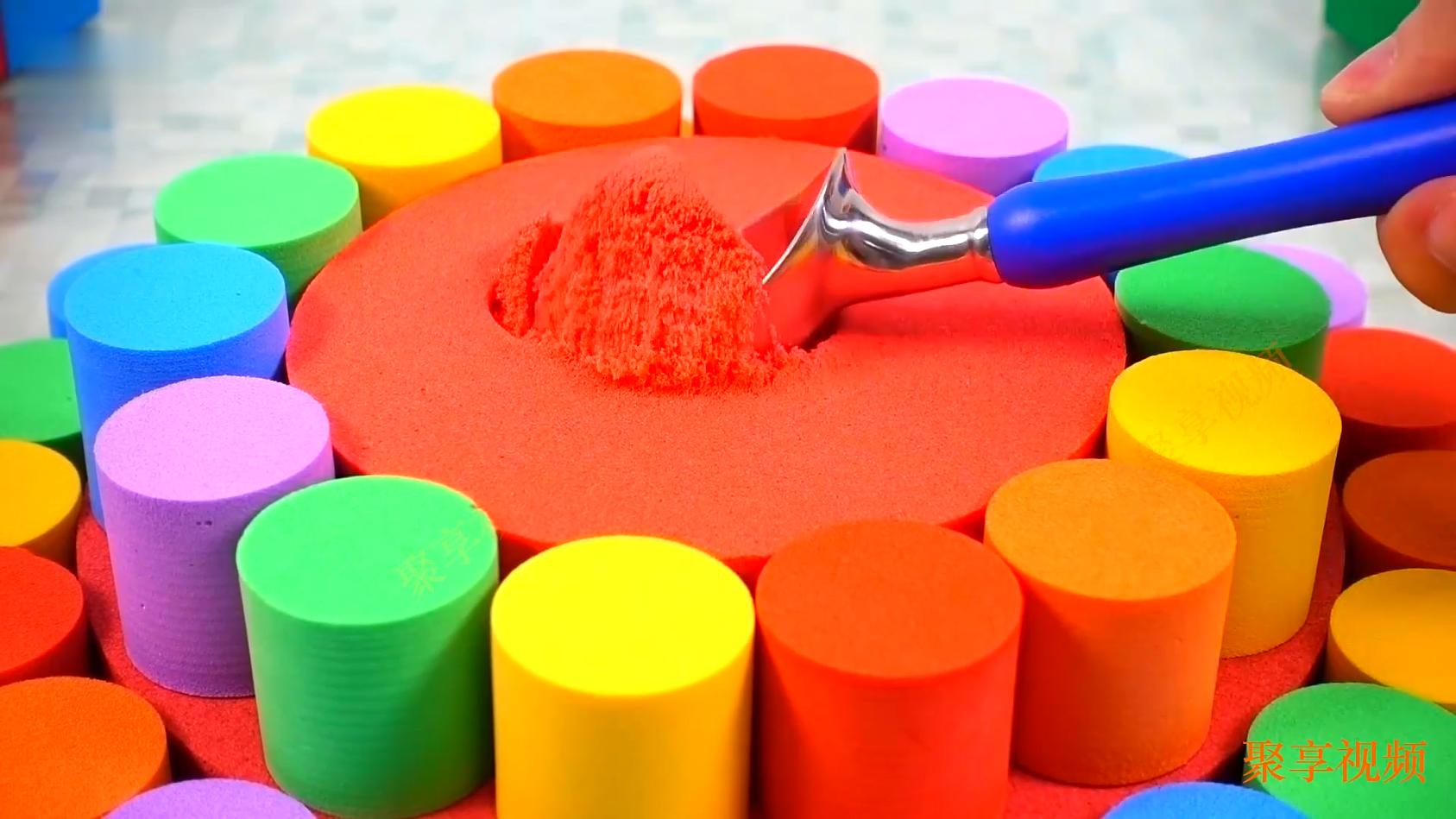 创意动力沙教程，DIY如何制作多彩蛋糕！