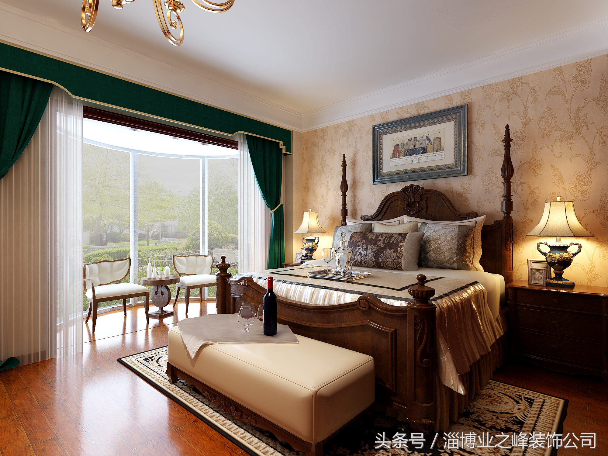 临淄欧式风格装修,临淄棠悦90平装修效果图