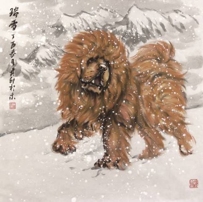 王贵邱国画藏獒欣赏,王贵邱国画精品欣赏