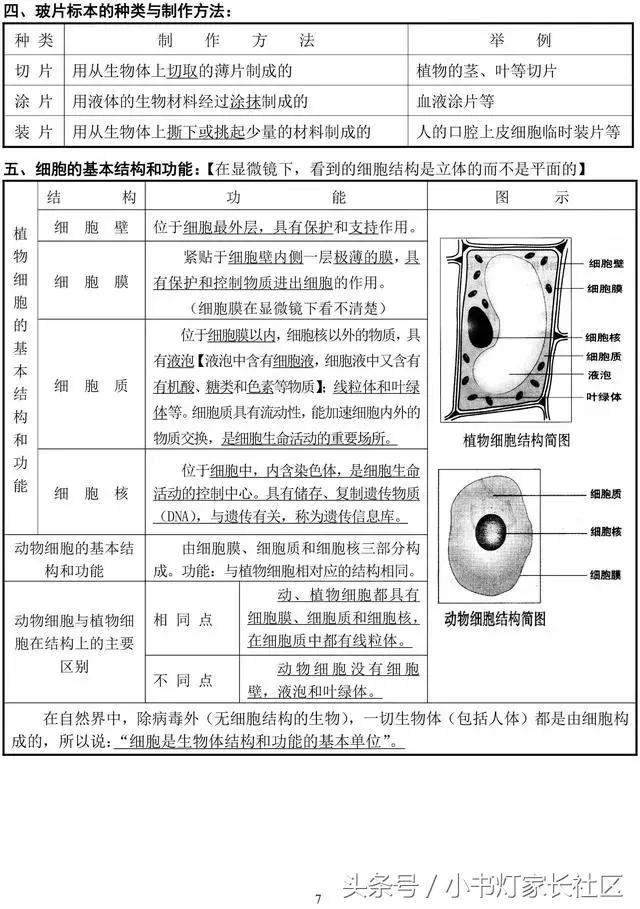 中考生物知识点总复习,中考生物复习要点最新版