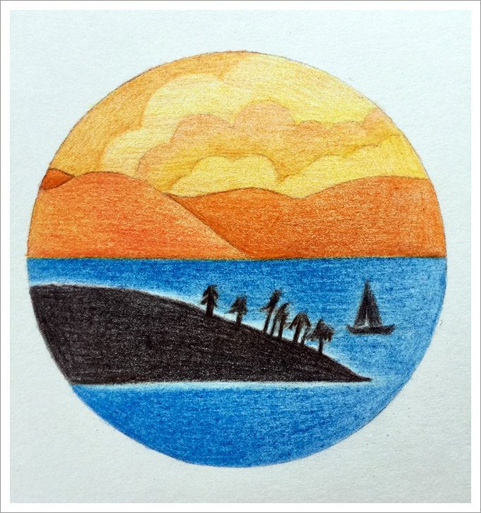 治愈系风景彩铅画简单入门,彩铅简单风景画详细教程