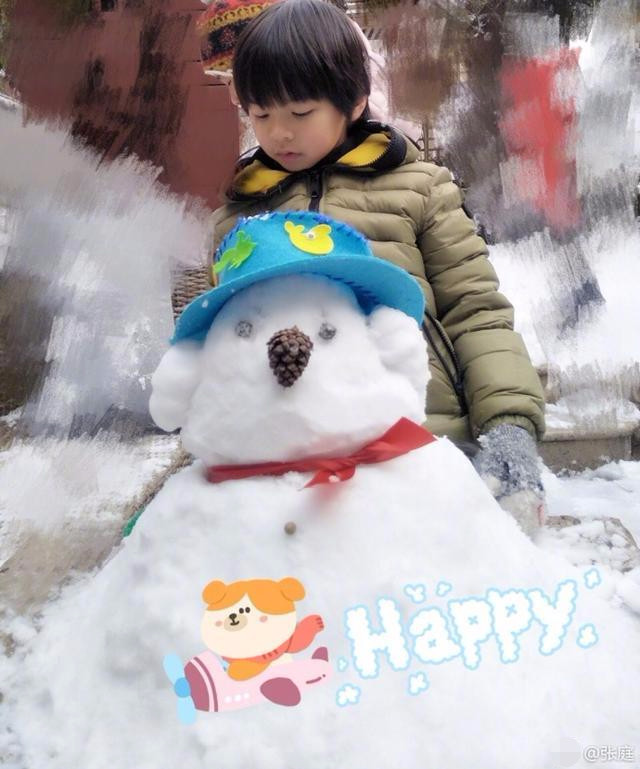 张庭晒7岁儿子帅气照片,张庭儿女近照曝光