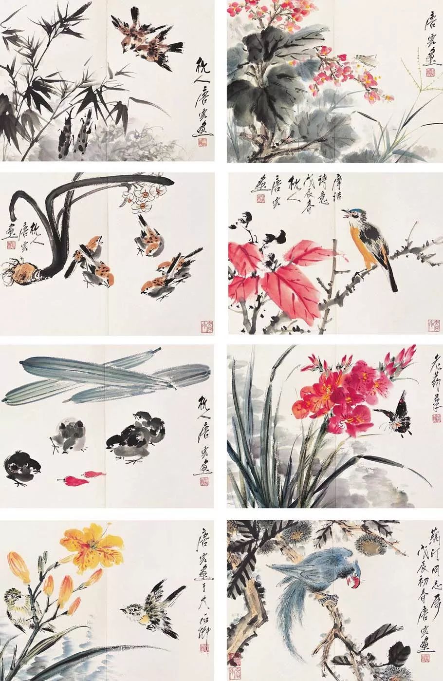 唐云早期花鸟作品欣赏,唐云先生花鸟条幅全集