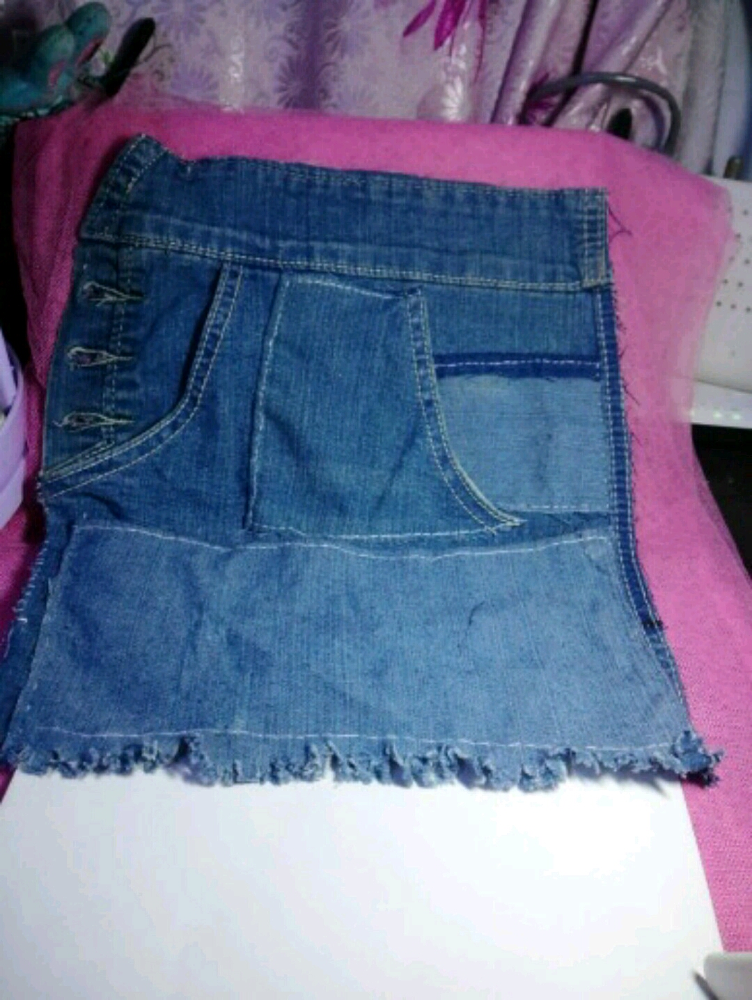 最简单的牛仔收纳袋,废物利用自制挂墙收纳袋