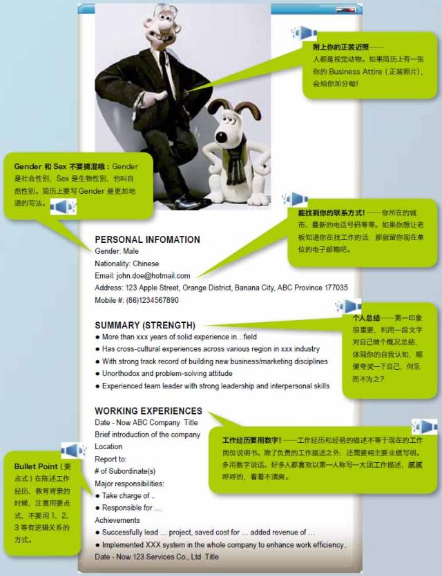 英文简历的撰写有什么要注意的,英文简历写作技巧大全
