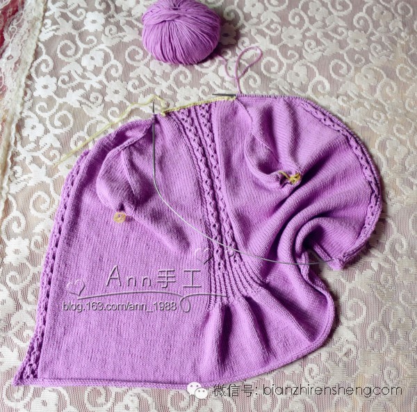 彩虹色针织女童开衫教程,春天宝宝开衫教程