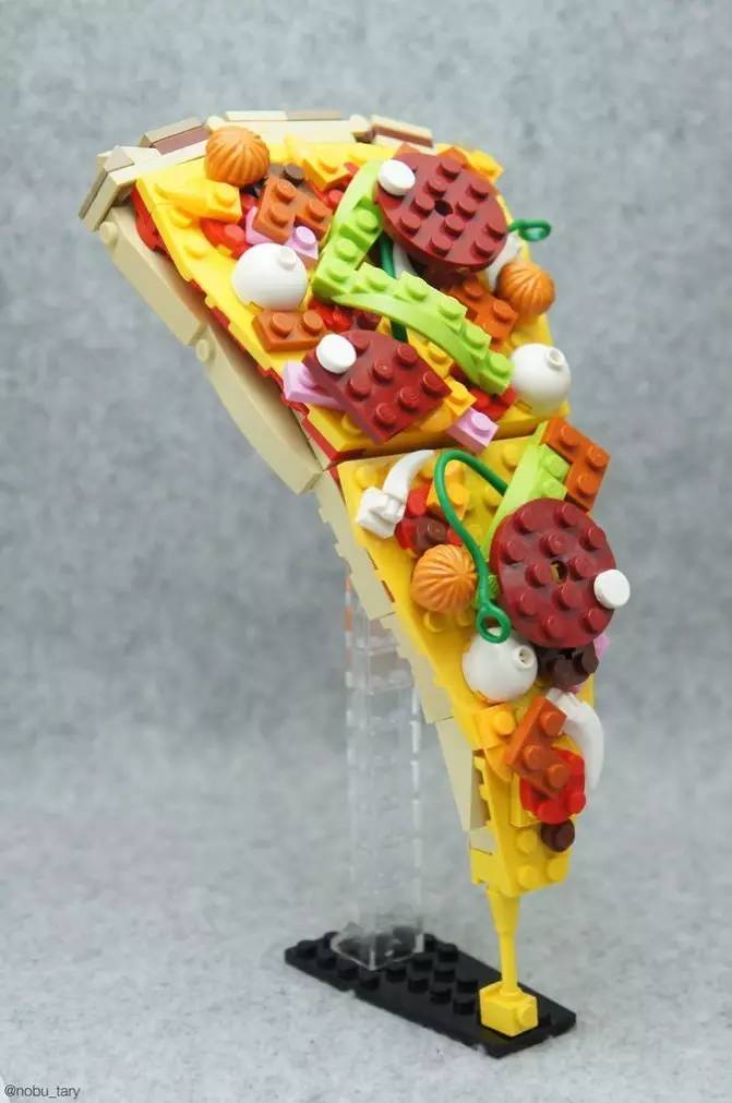 乐高玩具日本厨房料理,乐高牛肉披萨玩具