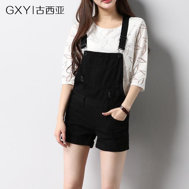 小个子背带裙搭配夏,黑色背带裙裤搭配条纹t恤