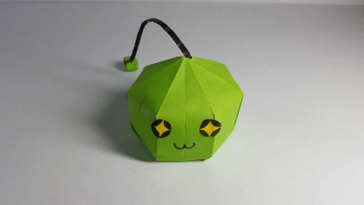 折纸复杂灯笼鱼教程,手工折纸大全鱼灯笼