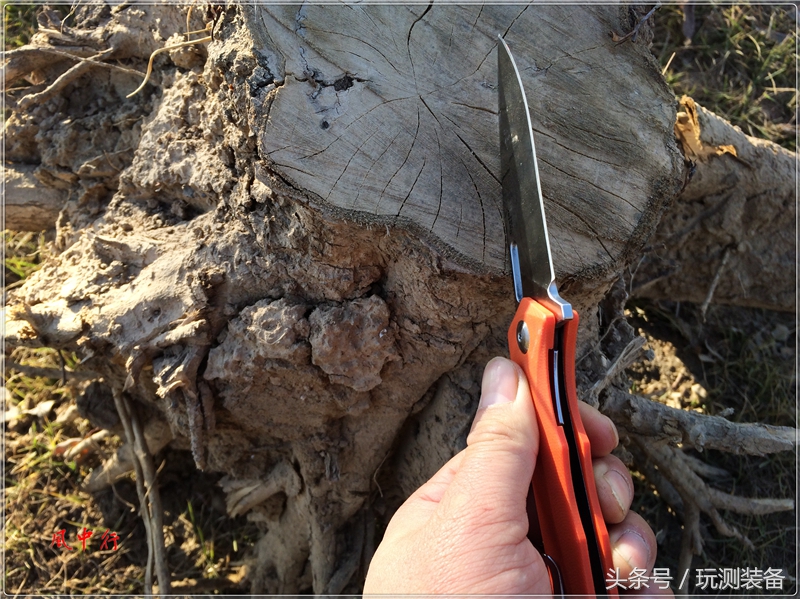 悍迪HARNDS双子星橙色柄户外*刀折**评测