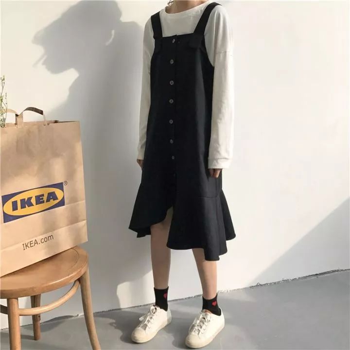 减龄背带裙冬天,200斤夏季背带裙大码胖mm显瘦遮肉