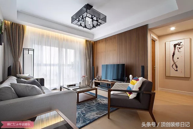 铜仁沙发装修效果图,极简原木风格沙发墙