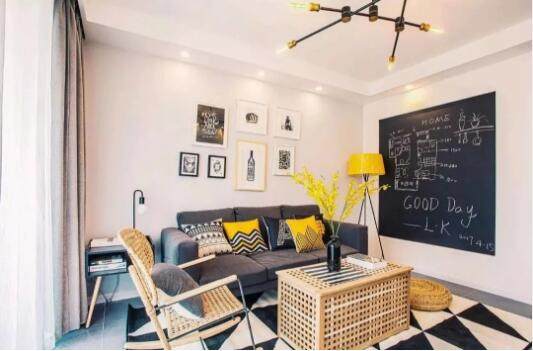 小户型北欧定制柜色彩搭配,蓝色北欧风小户型效果