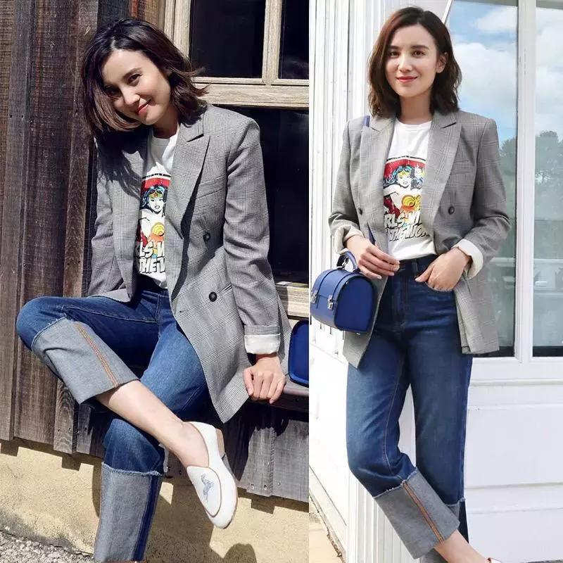 格纹怎么穿显瘦,韩式格纹怎么穿