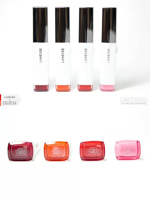 兰芝琉晶润彩唇膏试色,兰芝新款双色口红试色