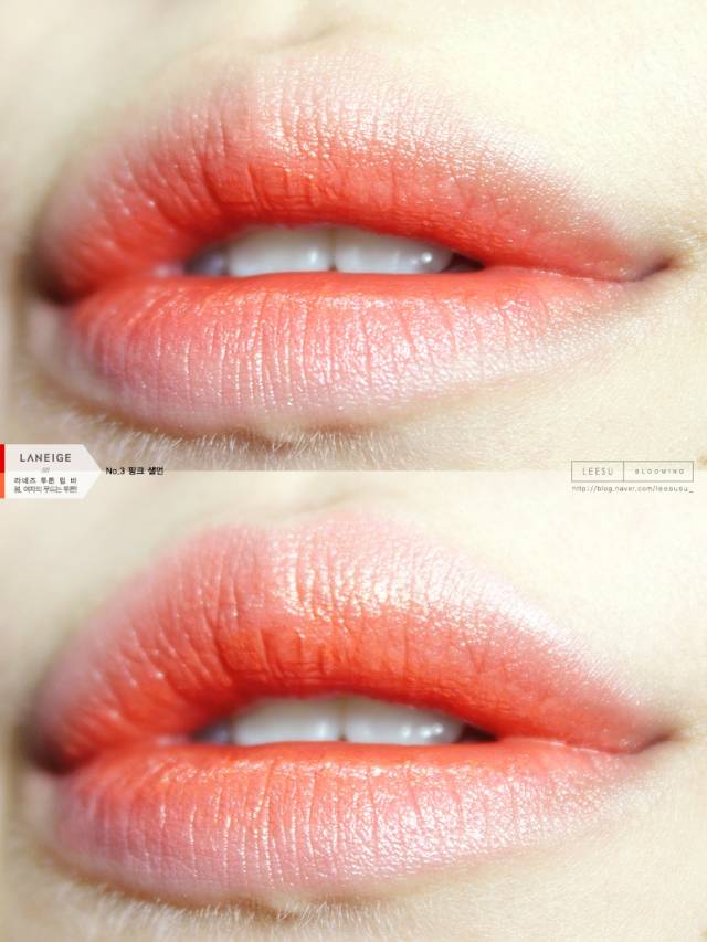 兰芝琉晶润彩唇膏试色,兰芝新款双色口红试色