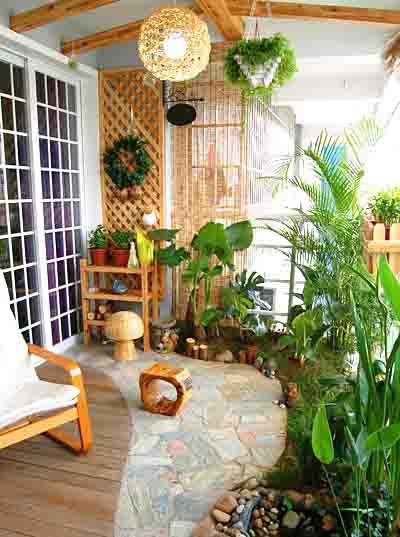 阳台花园水景微景观打造,阳台微景观