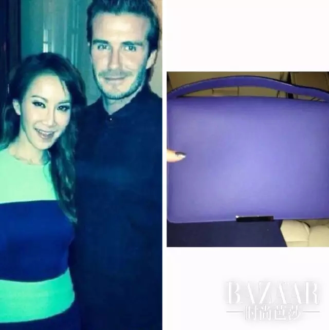 贝克汉姆为李玟颁奖,李玟与贝克汉姆