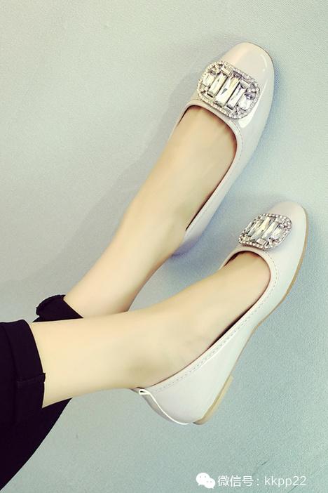 水钻方扣平底软底,方扣水钻浅口半拖舒适软底百搭