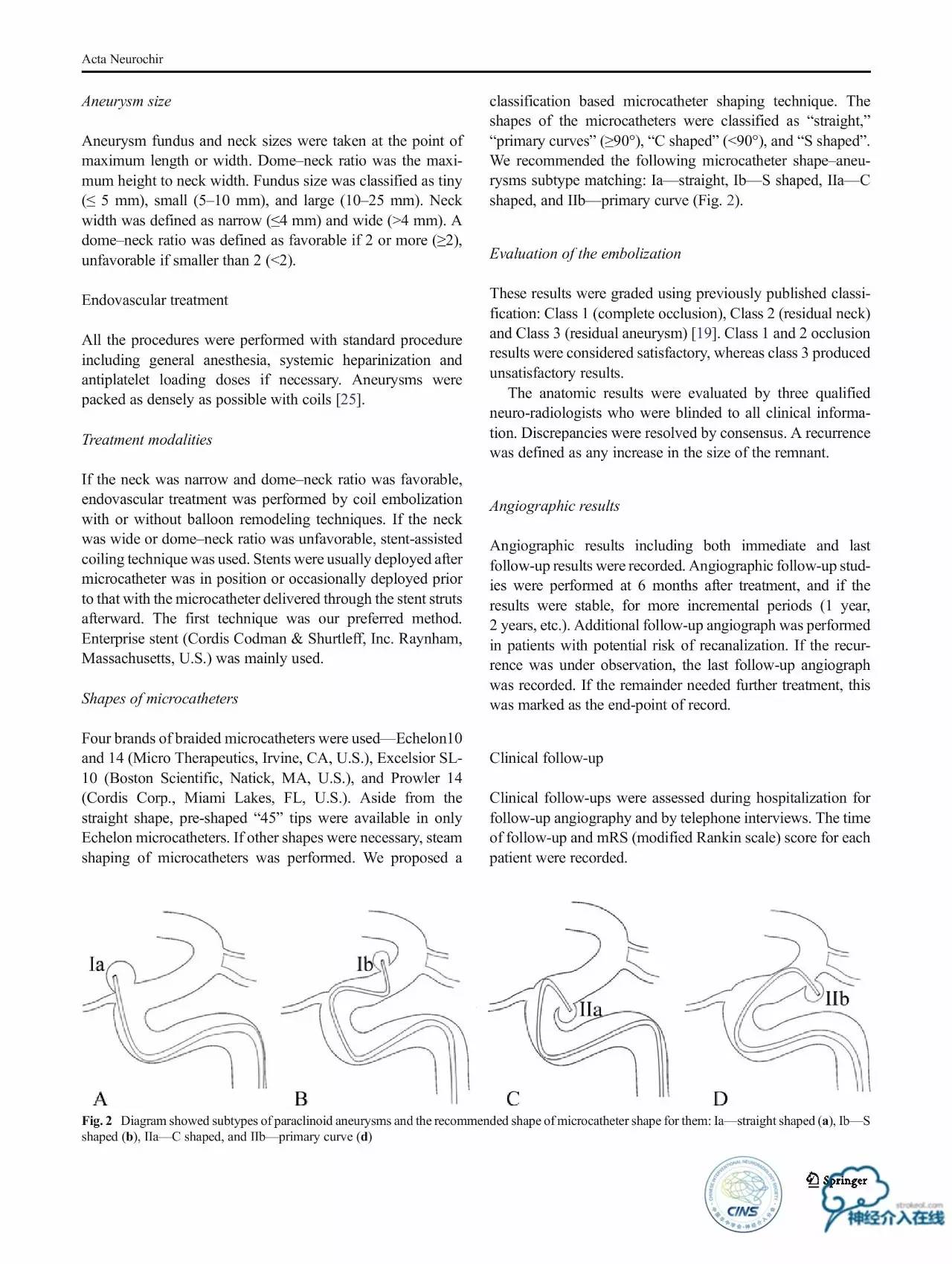 床突旁动脉瘤的血管内治疗