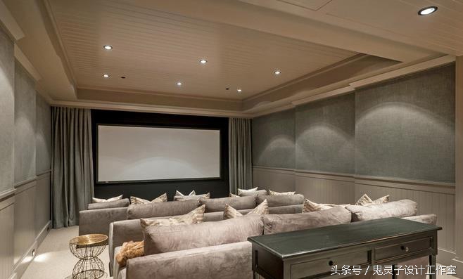 家里的娱乐室装修效果图,轻奢风格视听室装修效果图