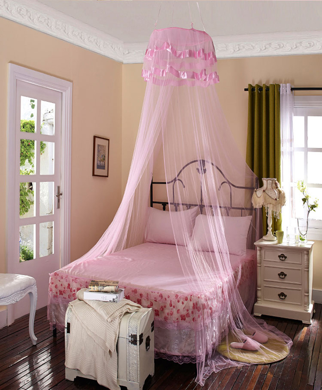 儿童房床简约风推荐,儿童房女孩卧室粉色床幔