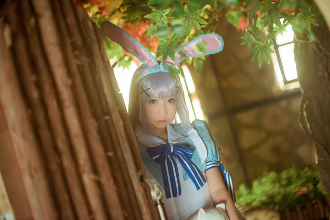 香风智乃cos假发造型过程,香风智乃cos正片户外